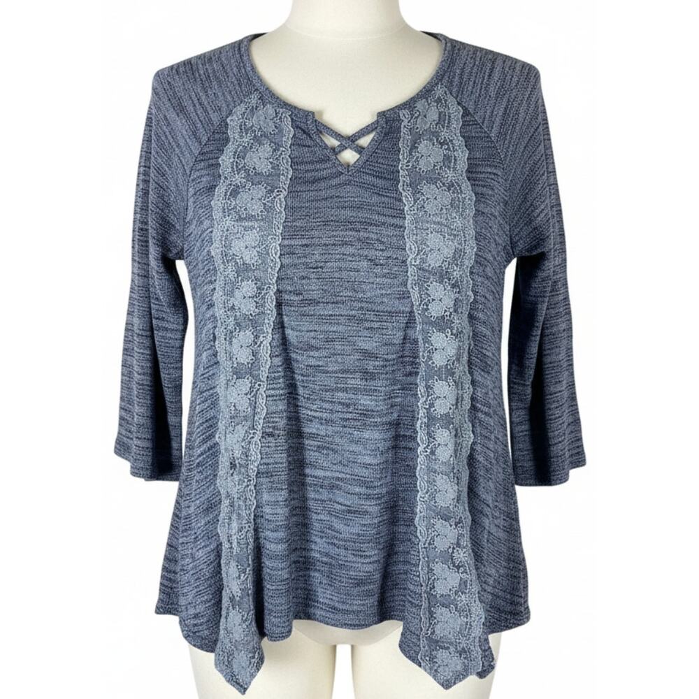 Unity Blouse XL Blue Bohemian Boho Artsy Fairy Prairie Hippie Festival Tunic